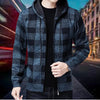 Ares - Hochwertige strickjacke mit karierter kapuze für herren