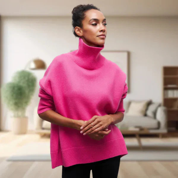 Olive - Klassischer rollkragenpullover für damen