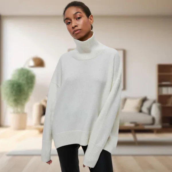 Olive - Klassischer rollkragenpullover für damen
