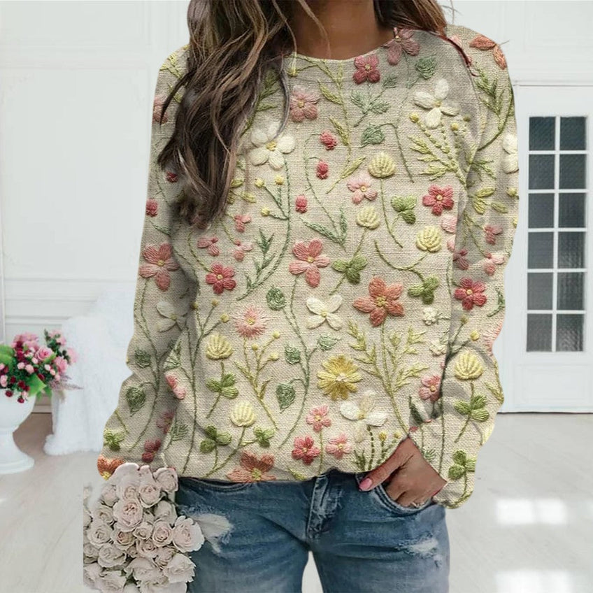 Sheila - Modischer Blumenpullover für Damen