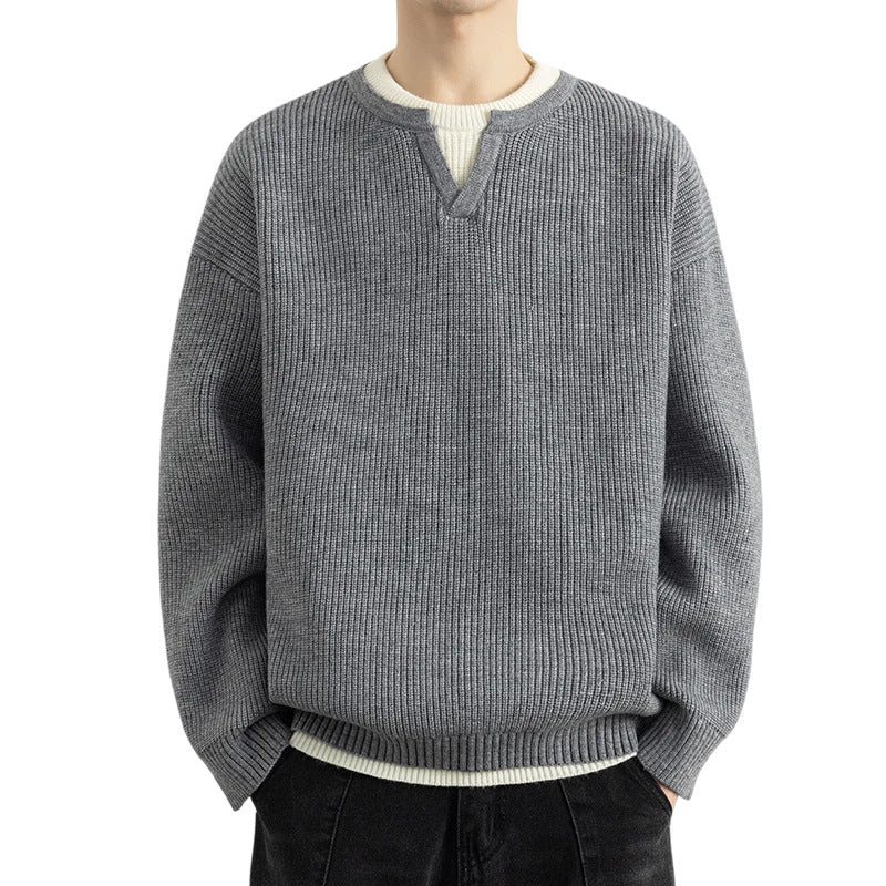 V-Ausschnitt Strickpullover für Herren
