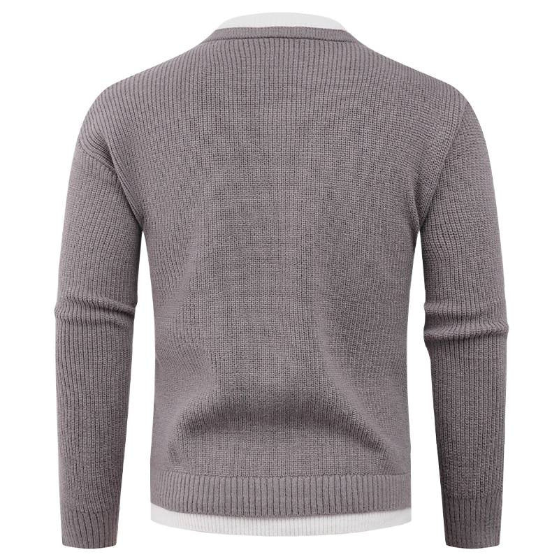 V-Ausschnitt Strickpullover für Herren mit feiner Textur