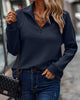 Yvonne  - Schicker gerippter Pullover mit halbem Reißverschluss
