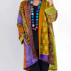 Mehrfarbige Strickjacke für Damen im Vintage-Stil