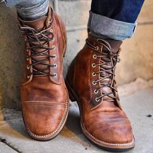 Warme Boots für Herren aus Leder