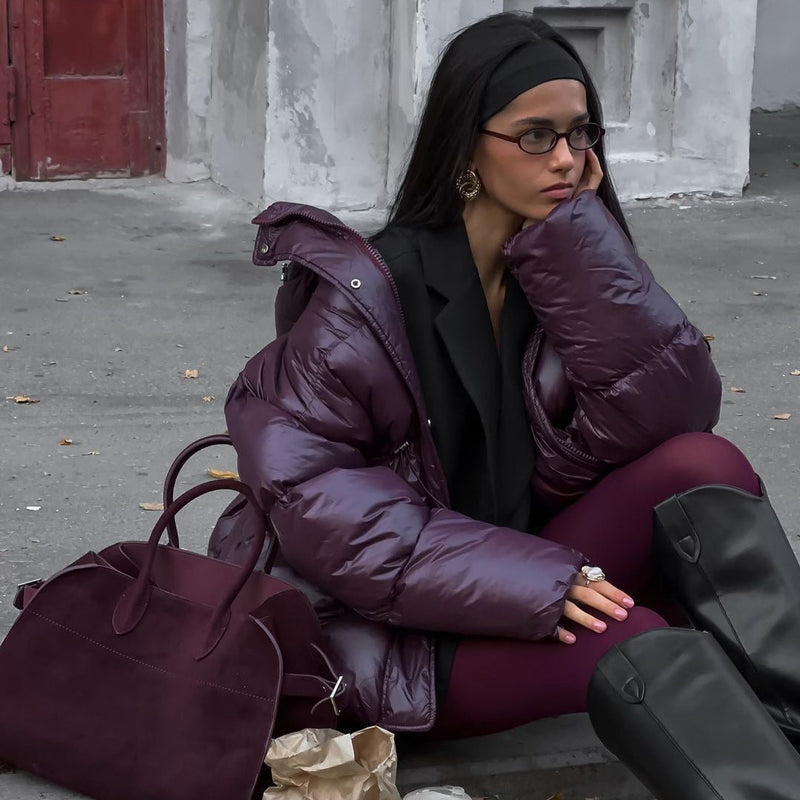 Warme Steppjacke mit Kapuze für Damen