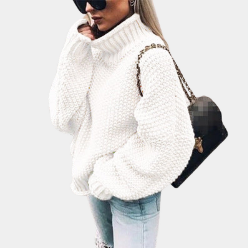 Damen Strickpullover mit Rollkragen für kalte Tage
