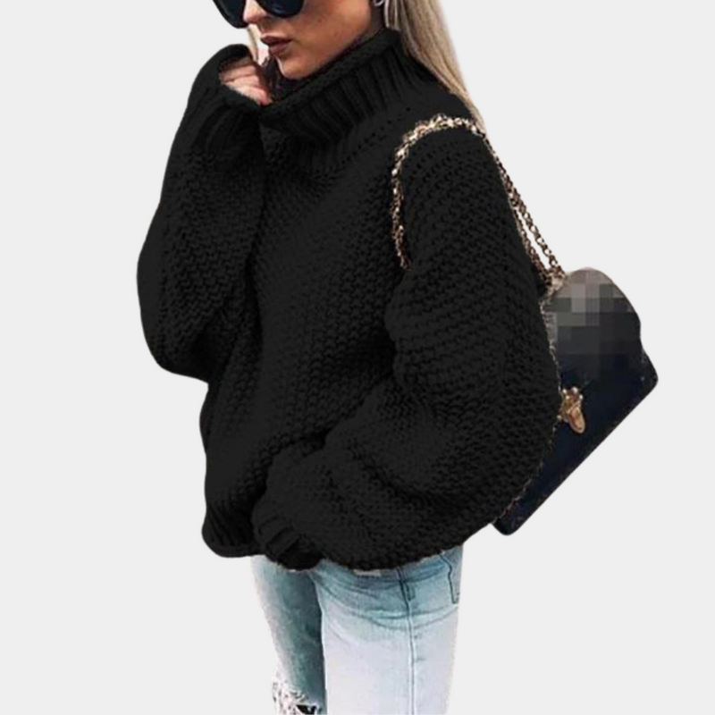 Damen Strickpullover mit Rollkragen für kalte Tage