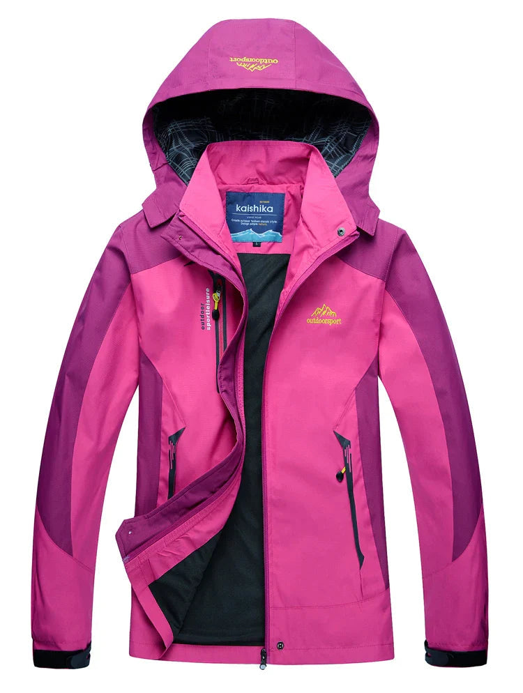 Wasserabweisende Regenjacke für Damen mit Kapuze