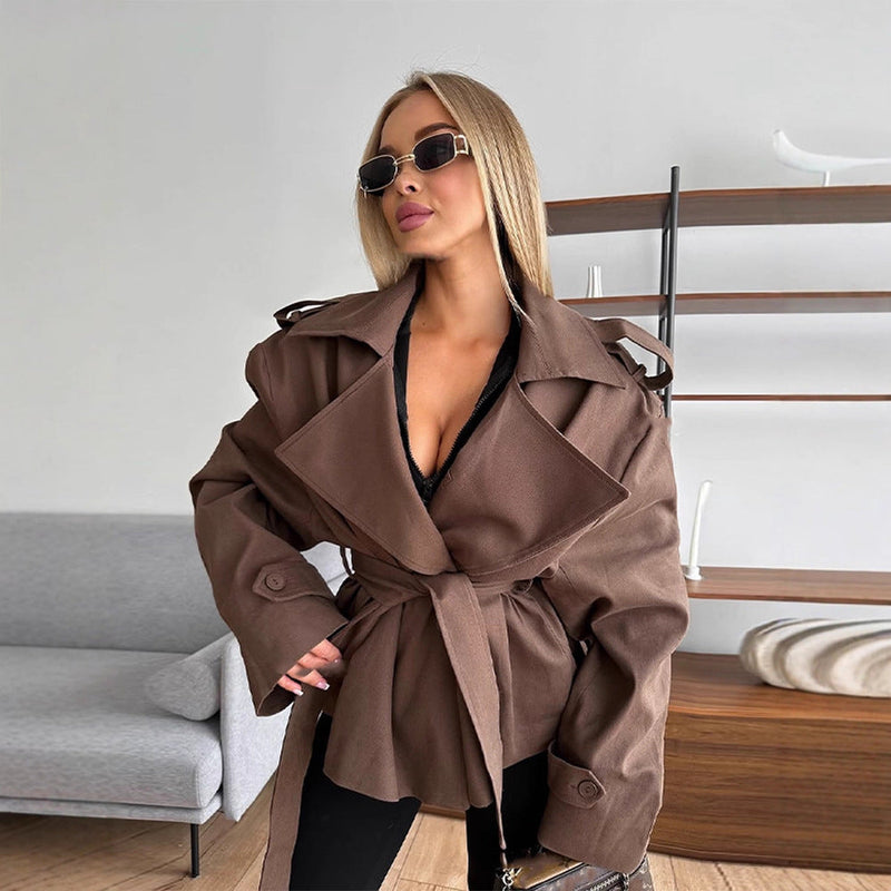 Weit geschnittener Trenchcoat mit Bindegürtel für Damen