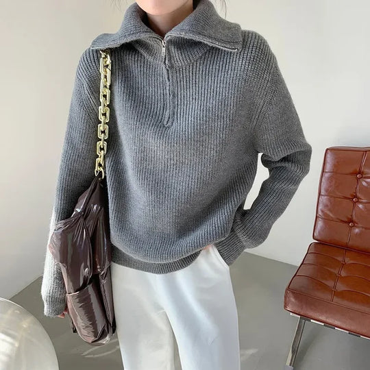Lilith - Warmer Rollkragenpullover Mit Reißverschluss