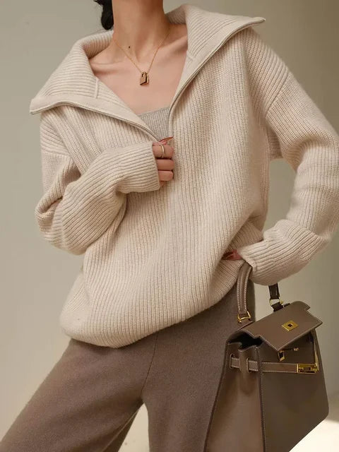 Lilith - Warmer Rollkragenpullover Mit Reißverschluss