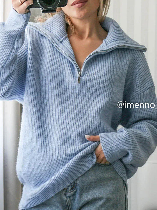 Lilith - Warmer Rollkragenpullover Mit Reißverschluss