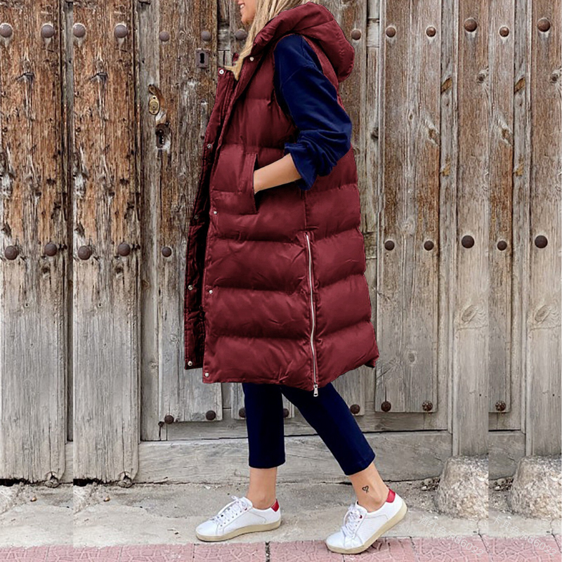 Ärmellose Vest mit Kapuze für Damen