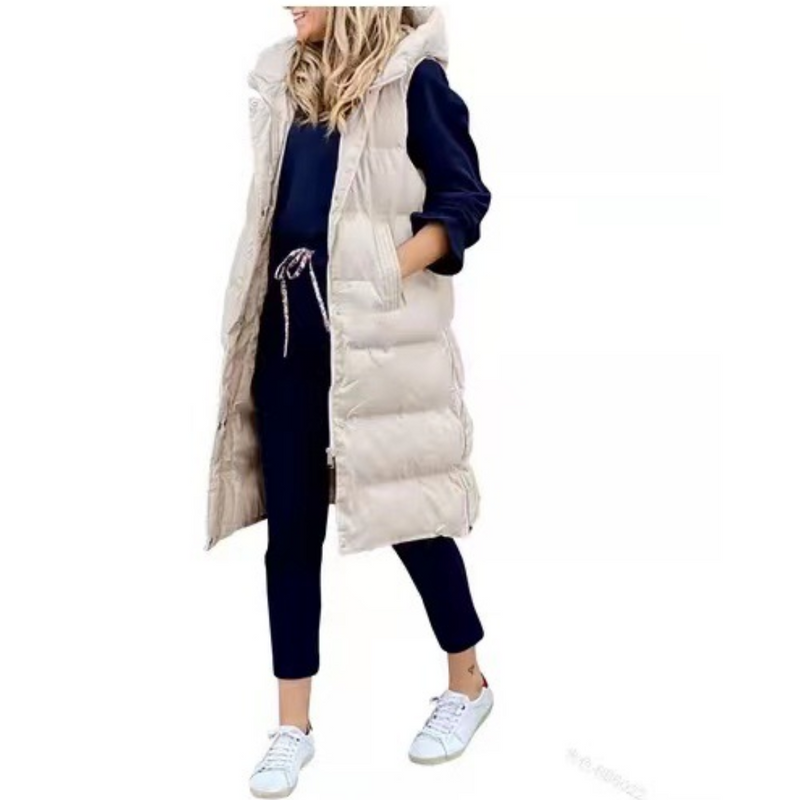 Ärmellose Vest mit Kapuze für Damen