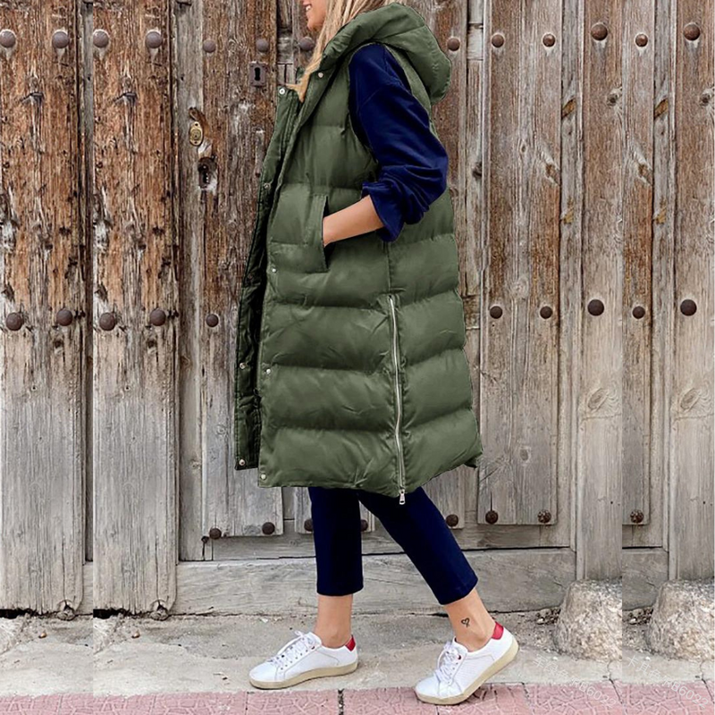 Ärmellose Vest mit Kapuze für Damen