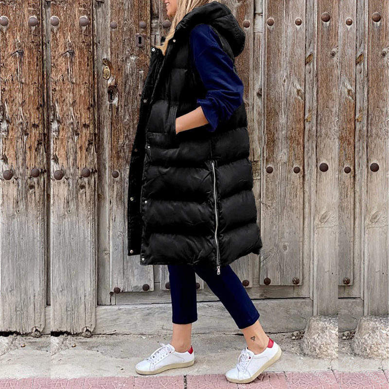 Ärmellose Vest mit Kapuze für Damen