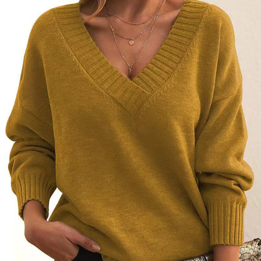 Sandy - entspannter pullover mit V-ausschnitt