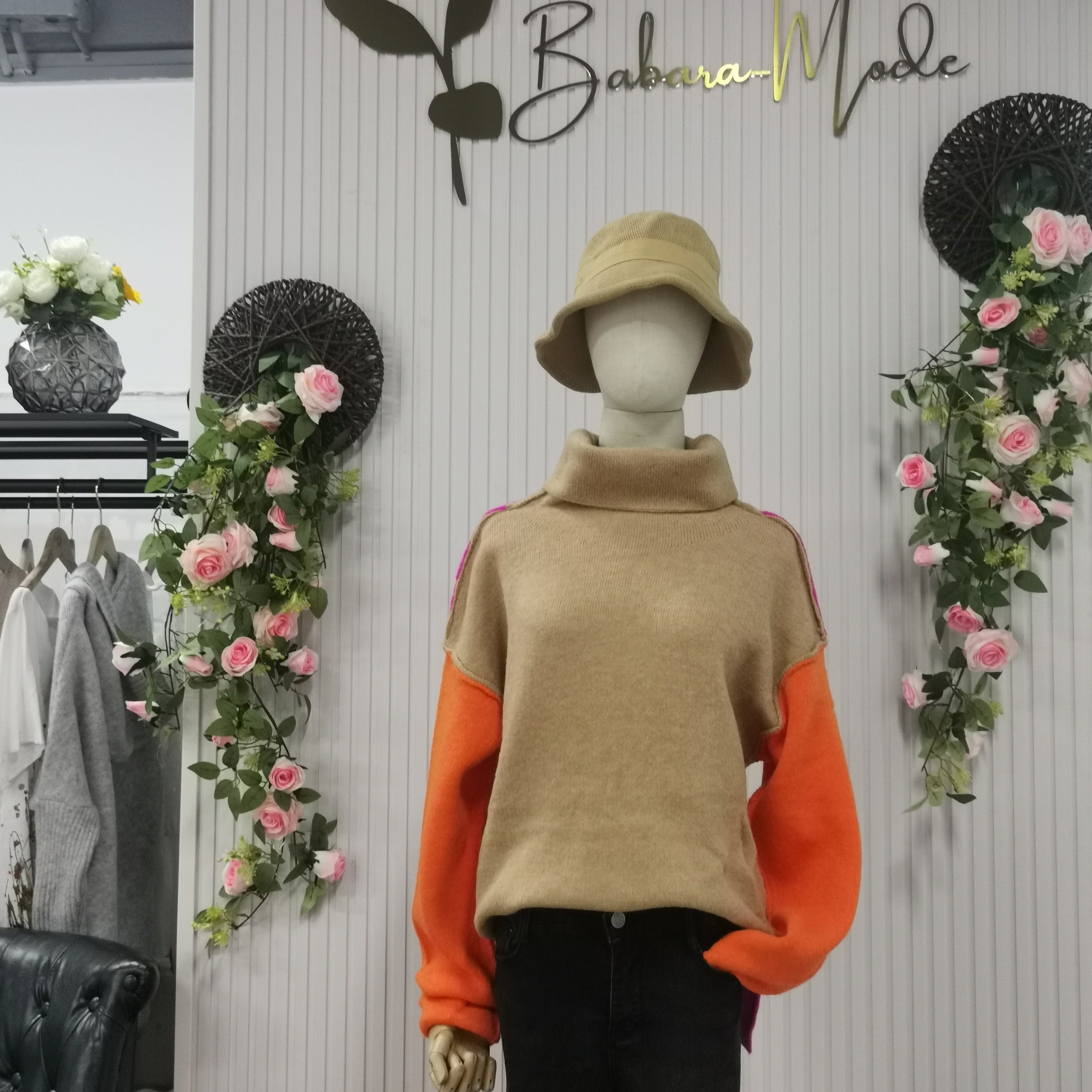 Gretta™ - Rollkragenpullover mit Farbblockmuster