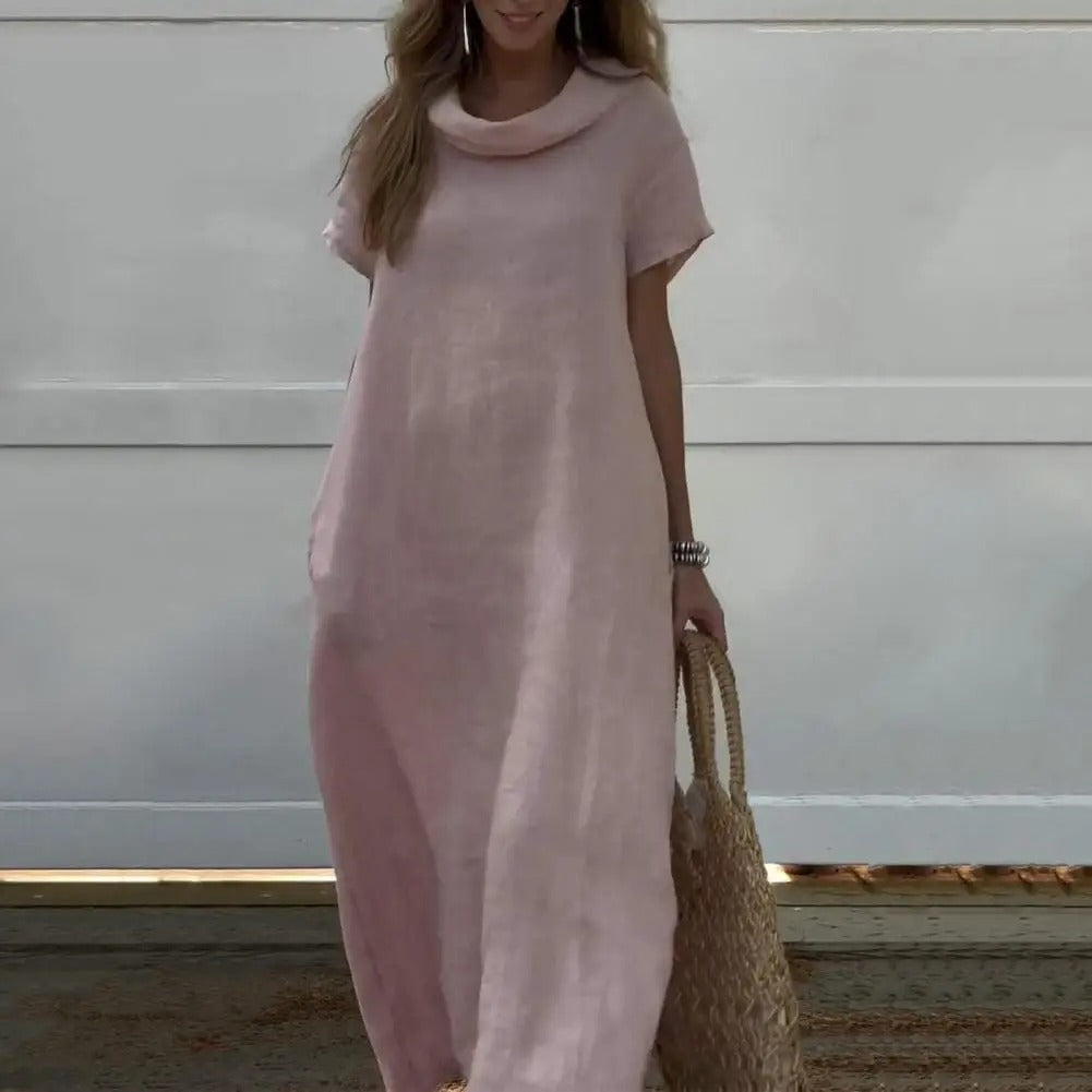 Ines - Leinenkleid Mit Elegantem Kragen