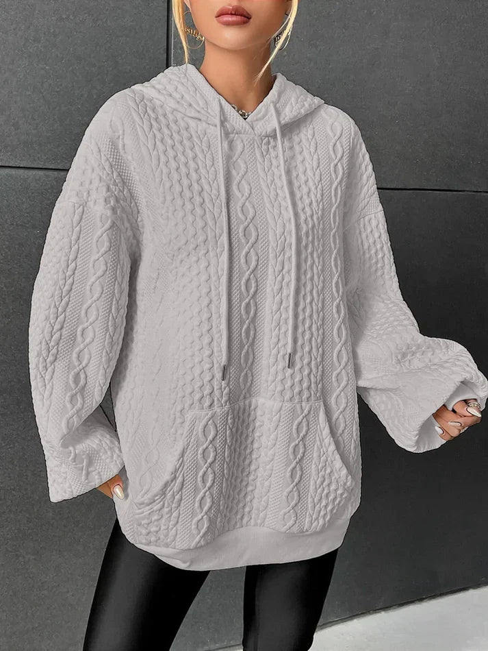 Nellie - Damen strickpullover mit kapuze