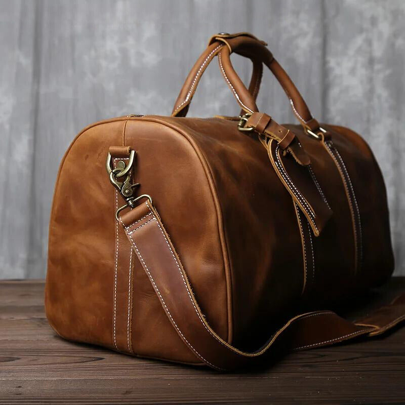 Reisetasche aus Leder - Stilvolles Handgepäck mit Schultergurt