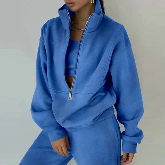 Katherine - Sweatshirt und hose für damenbekleidung mit reißverschluss