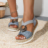 Juliane - Sommerliche Leder Keilsandalen