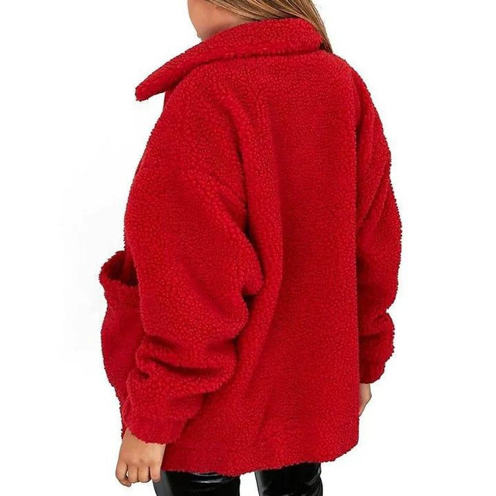 Vivian - Damen fleece-sweatshirt mit breitem kragen