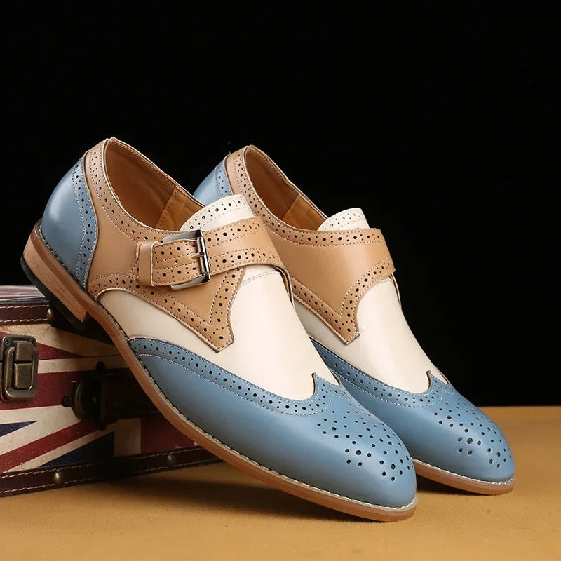 Herren Brogue - Monkstrap-Schuhe aus Leder  Elegantes Schuhwerk