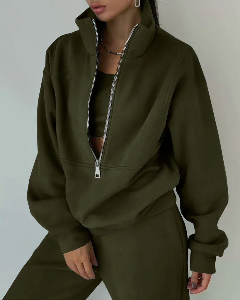 Katherine - Sweatshirt und hose für damenbekleidung mit reißverschluss