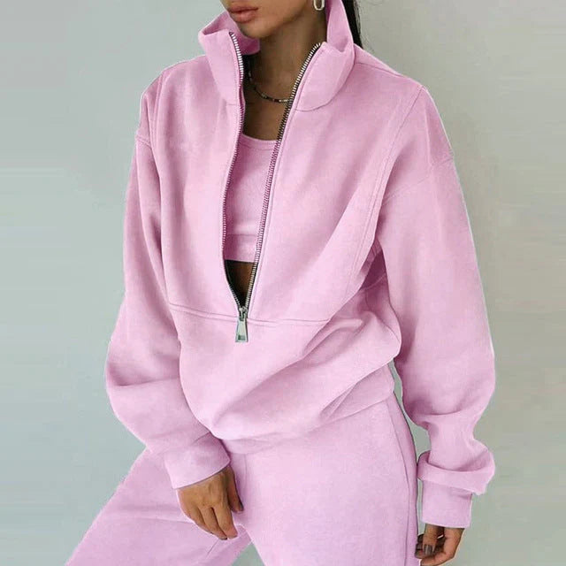 Katherine - Sweatshirt und hose für damenbekleidung mit reißverschluss