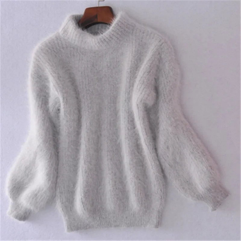 Gabrielle - Lockerer strickpullover in unifarbe