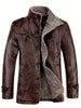 Caleb - Herren lederjacke mit fleecefutter