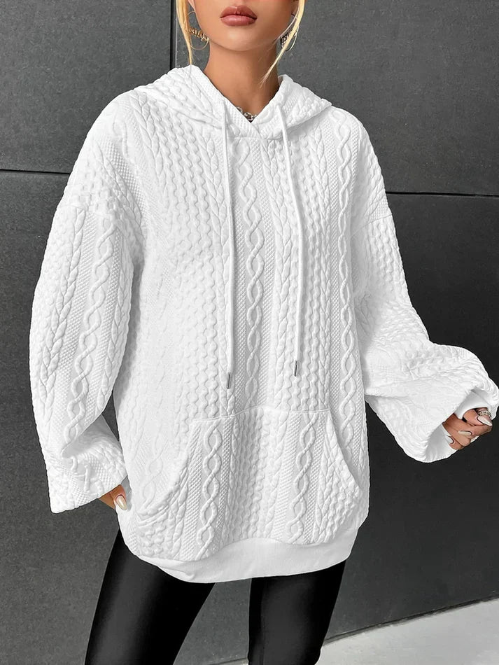 Nellie - Damen strickpullover mit kapuze