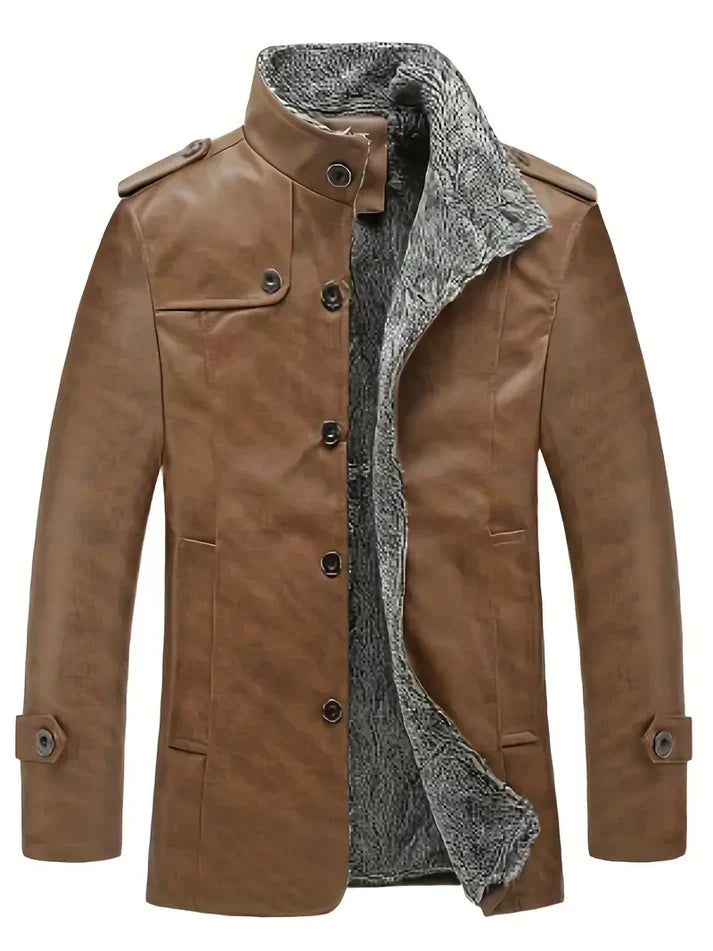 Caleb - Herren lederjacke mit fleecefutter