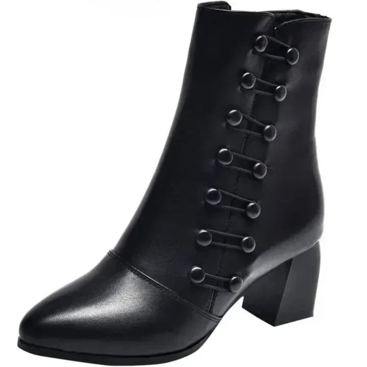 Marina - Warme Leder damenstiefel aus grobem leder