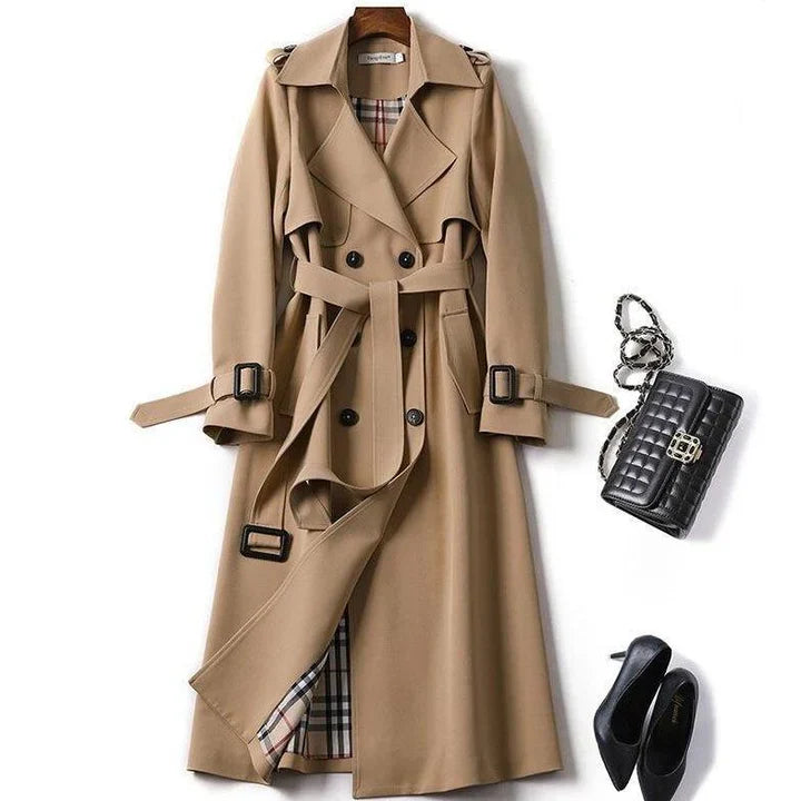 Sofia - Einfarbiger trenchcoat für damen