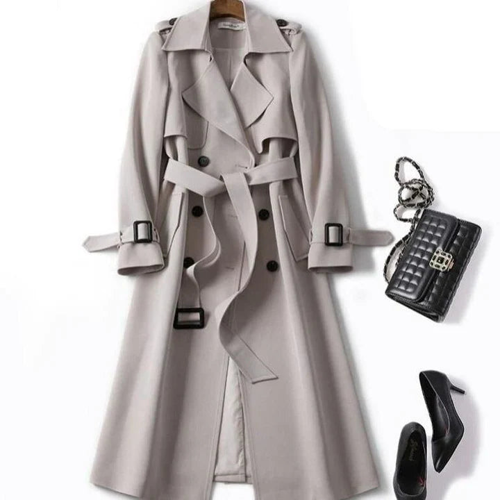 Sofia - Einfarbiger trenchcoat für damen