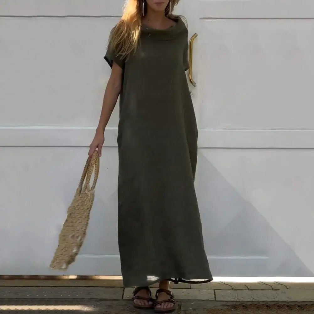 Ines - Leinenkleid Mit Elegantem Kragen