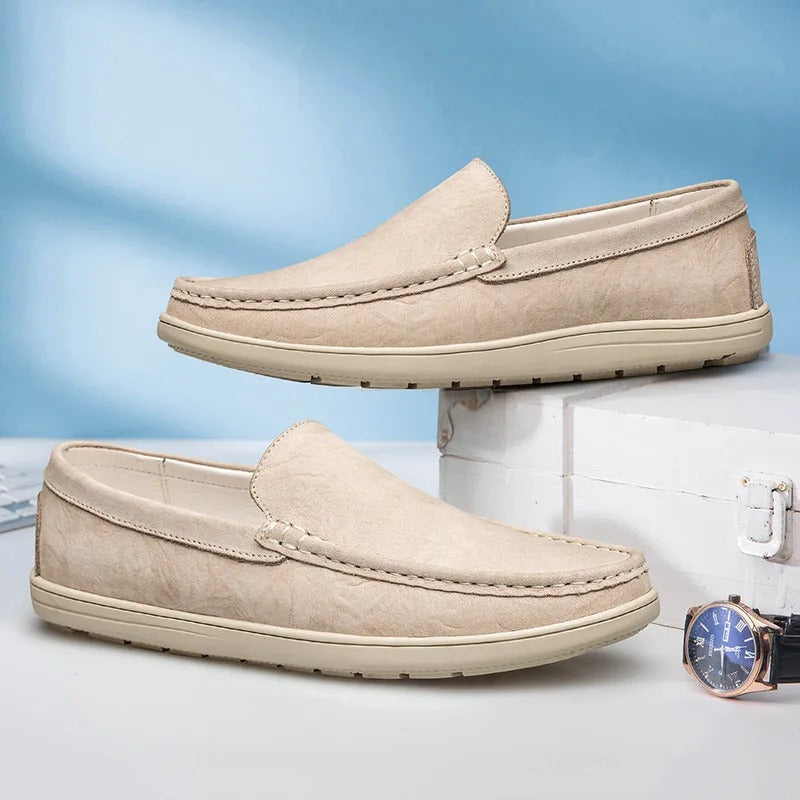 Herren-Slip-On-Loafer aus Leder mit gepolsterter Innensohle