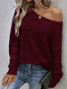 Katherine - Lila Strickpullover Mit Langen Ärmeln