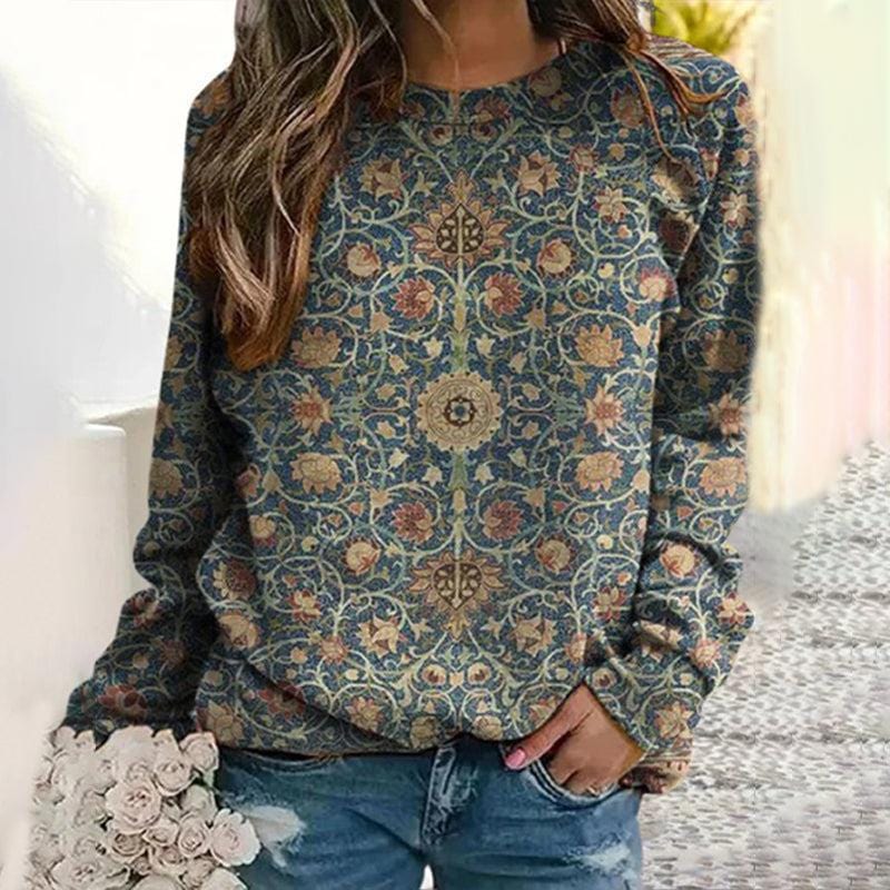 Dani - Eleganter pullover mit floralem muster