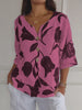 Marlene - Blumendruck Bluse mit V-Ausschnitt