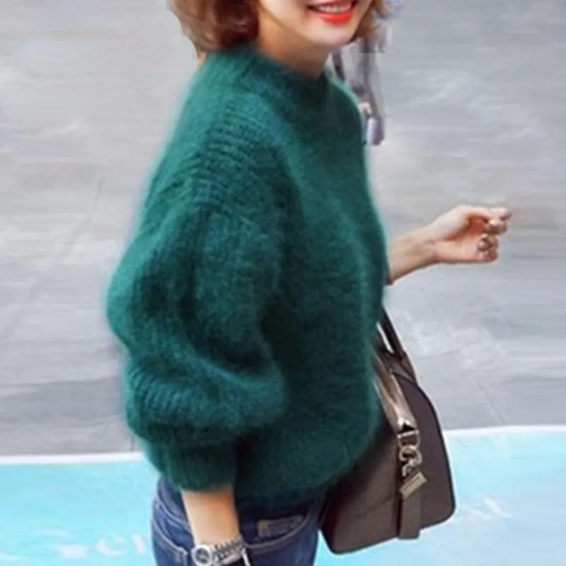 Gabrielle - Lockerer strickpullover in unifarbe