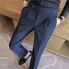 Herren Hochtaillierte Anzughose - Viskose-Spandex-Mix