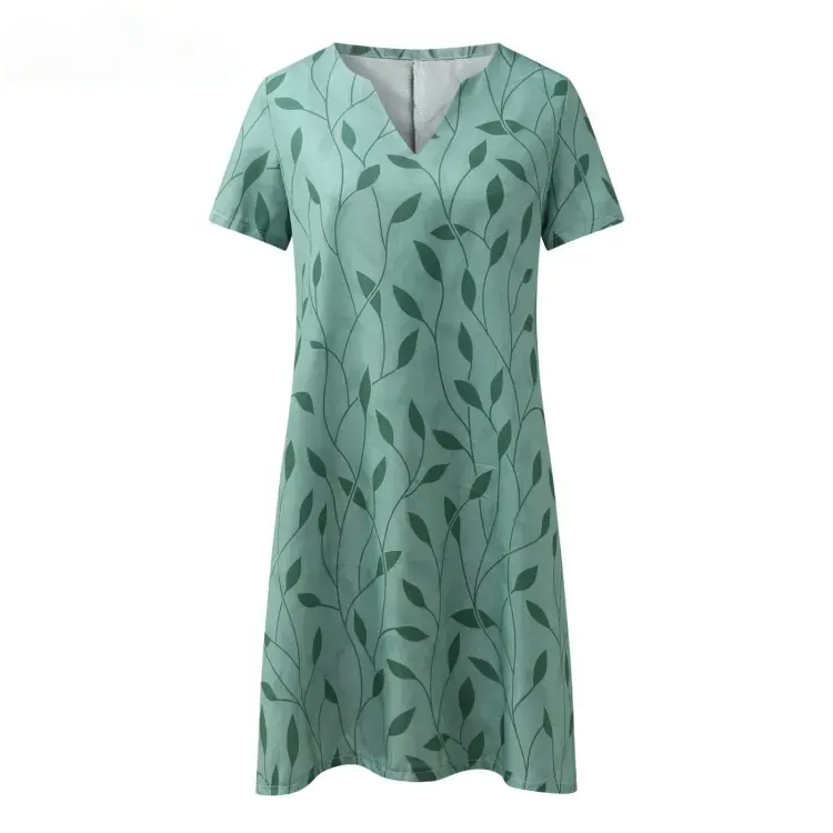 Mariele™ - Lässig V-Ausschnitt Geblümt Druck Kleid