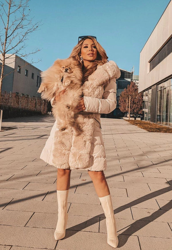 Eden - Stylische jacke mit kapuze gürtel und verstellbarer taille