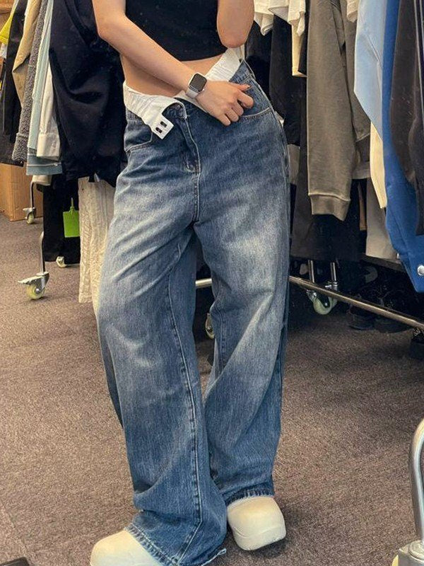 Michele - Jeans mit hoher taille und weitem bein