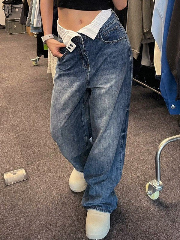 Michele - Jeans mit hoher taille und weitem bein